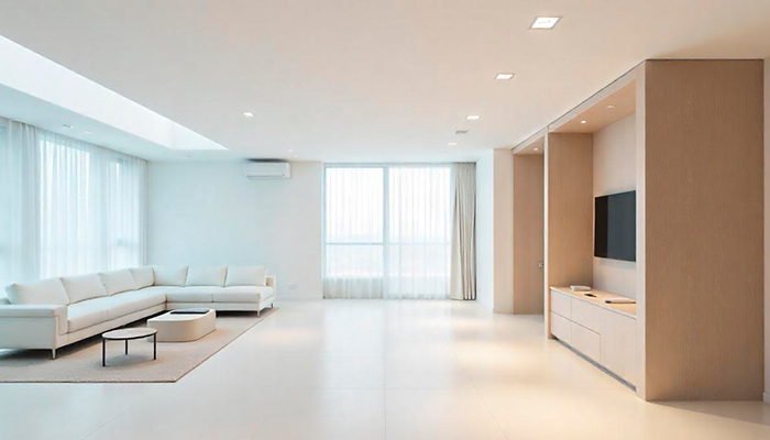 Sala iluminada con luces LED